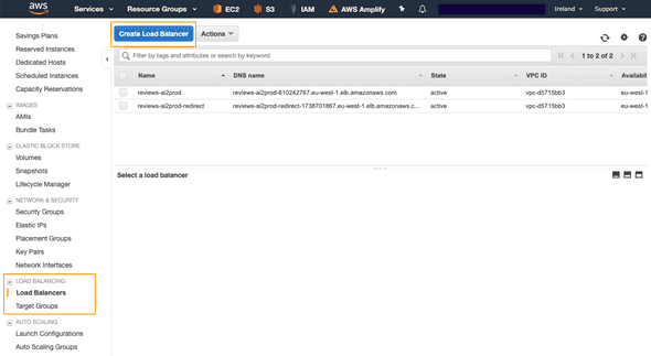 screenshot create a load balancer