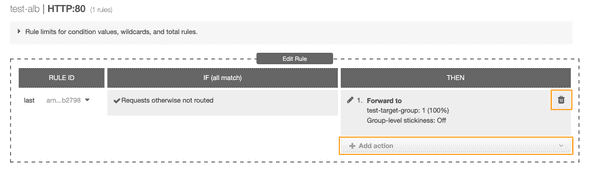 screenshot load balancer delete old rule