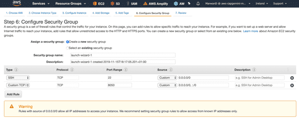 screenshot security group