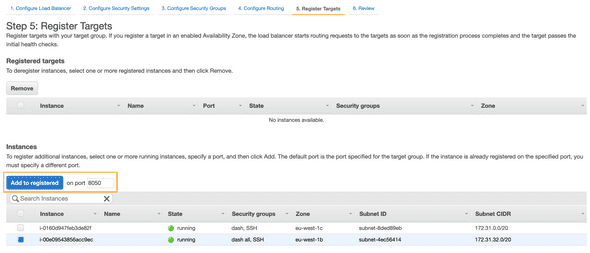 screenshot target group add instance