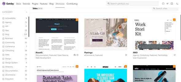 Examples of Gatsby websites
